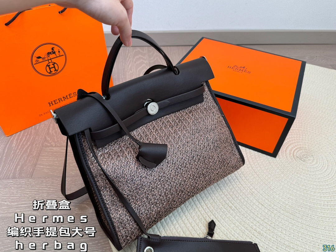 Hermès woven handbag