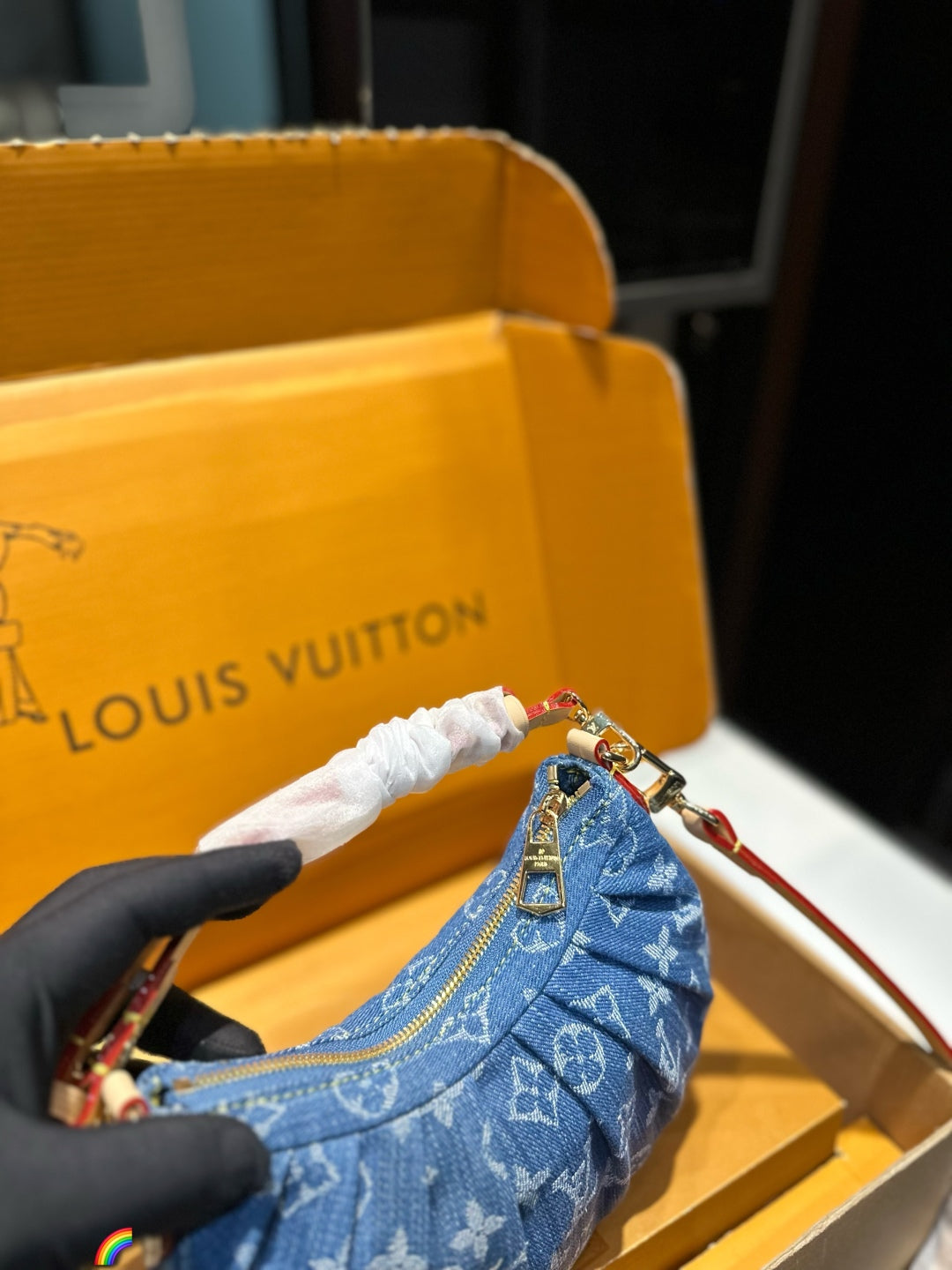 LV Denim Underarm Bag