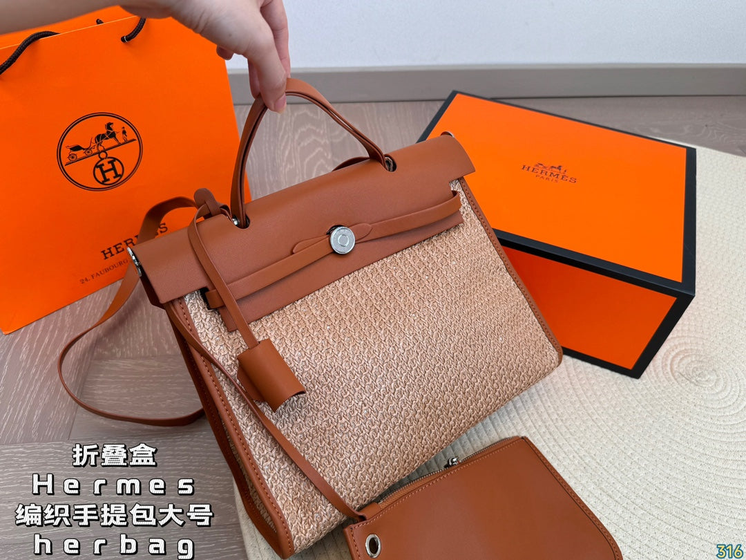 Hermès woven handbag