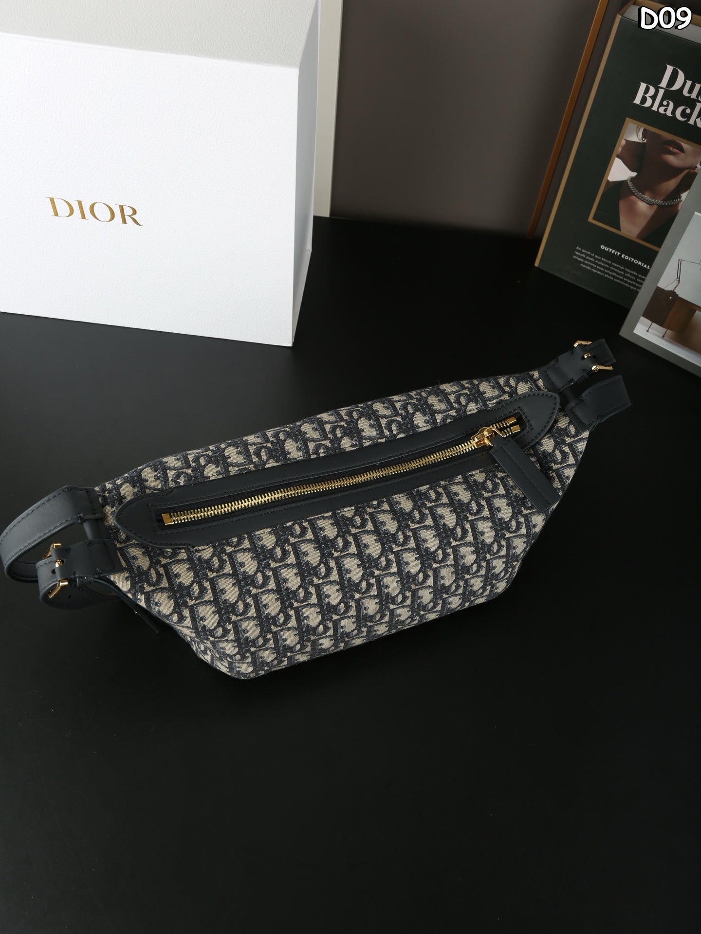 DIOR D-Journey Monogram Embroidered Underarm Shoulder Bag