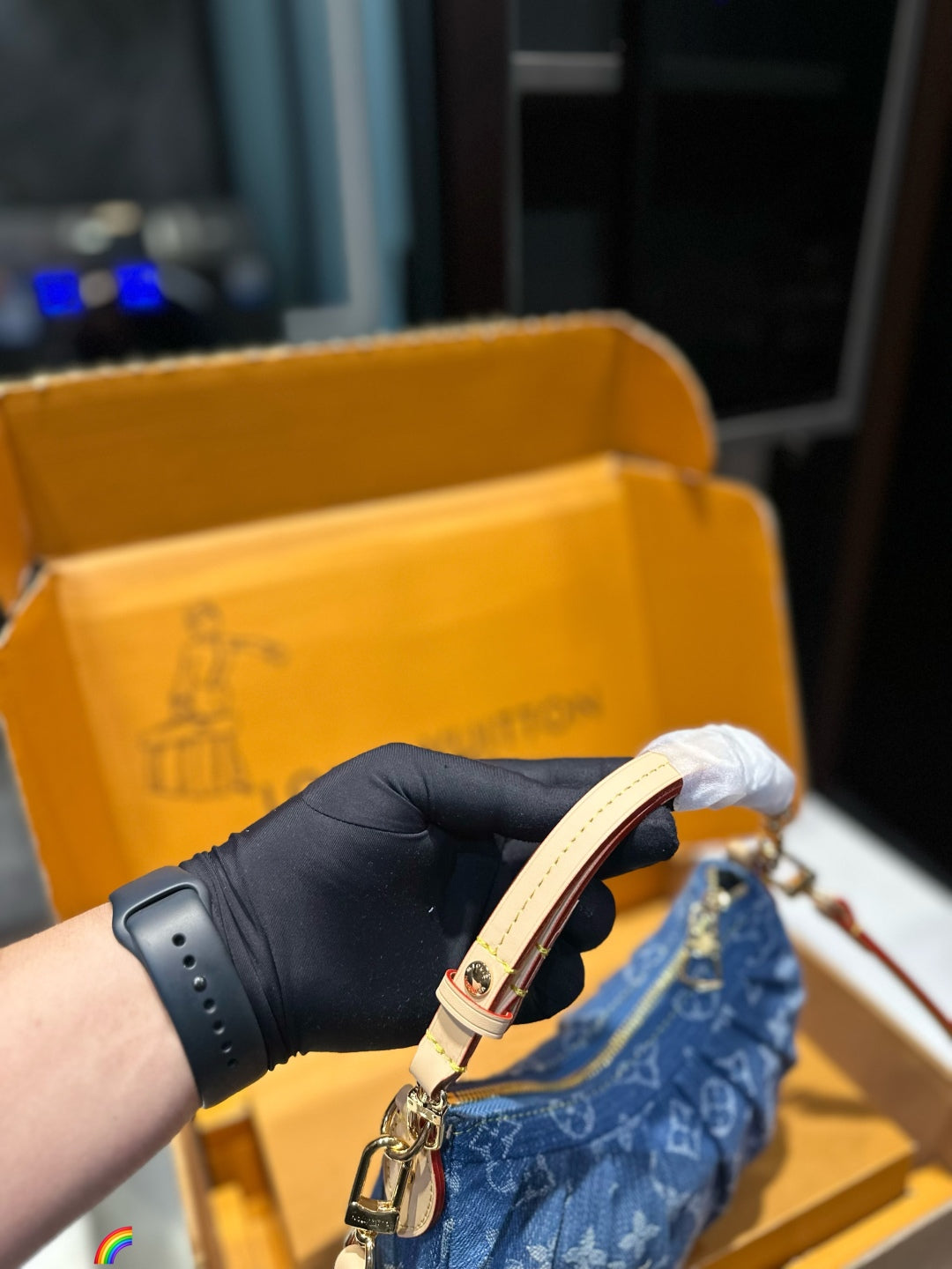 LV Denim Underarm Bag