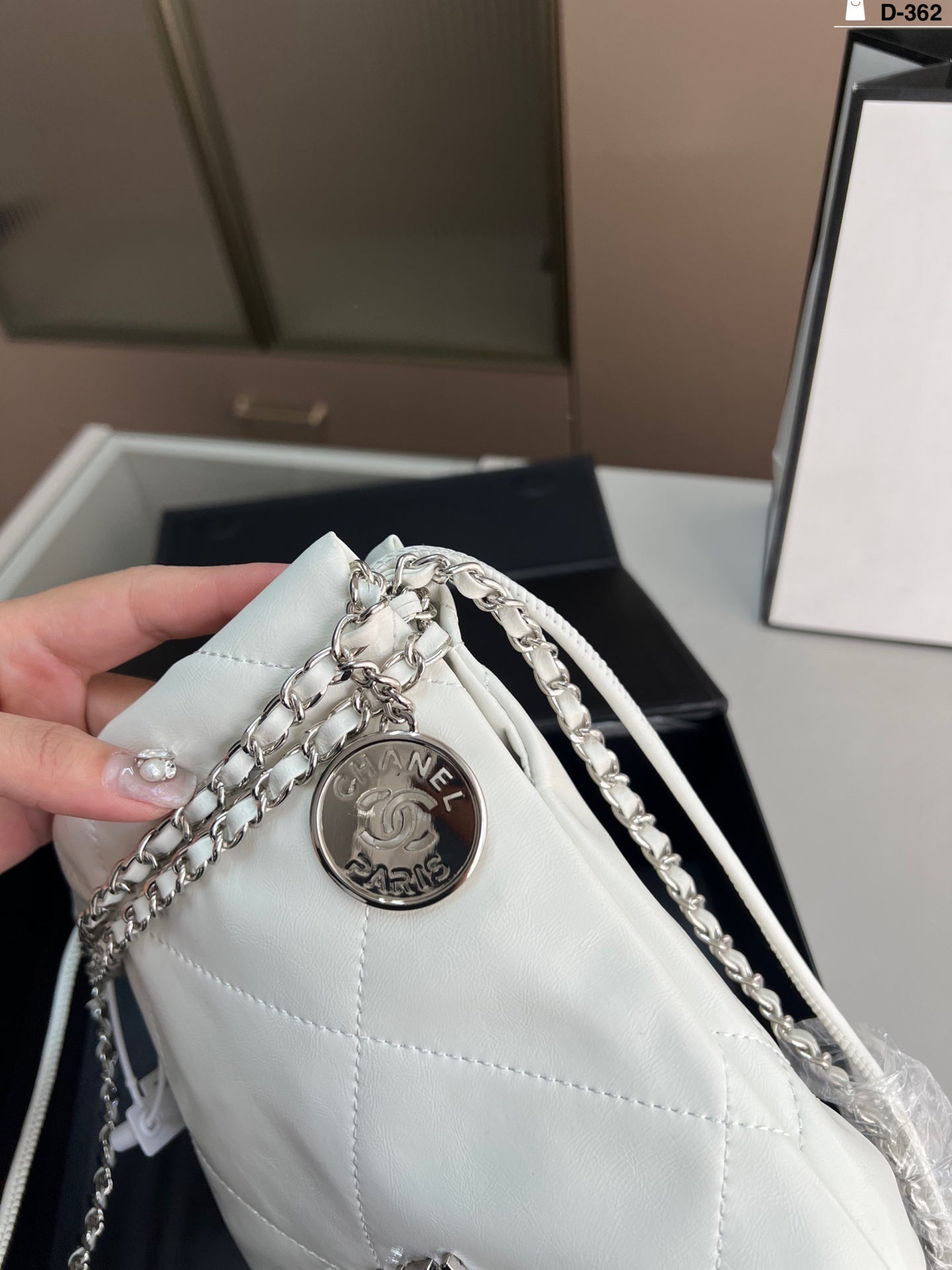 Chanel Trash Bag Silver hardware