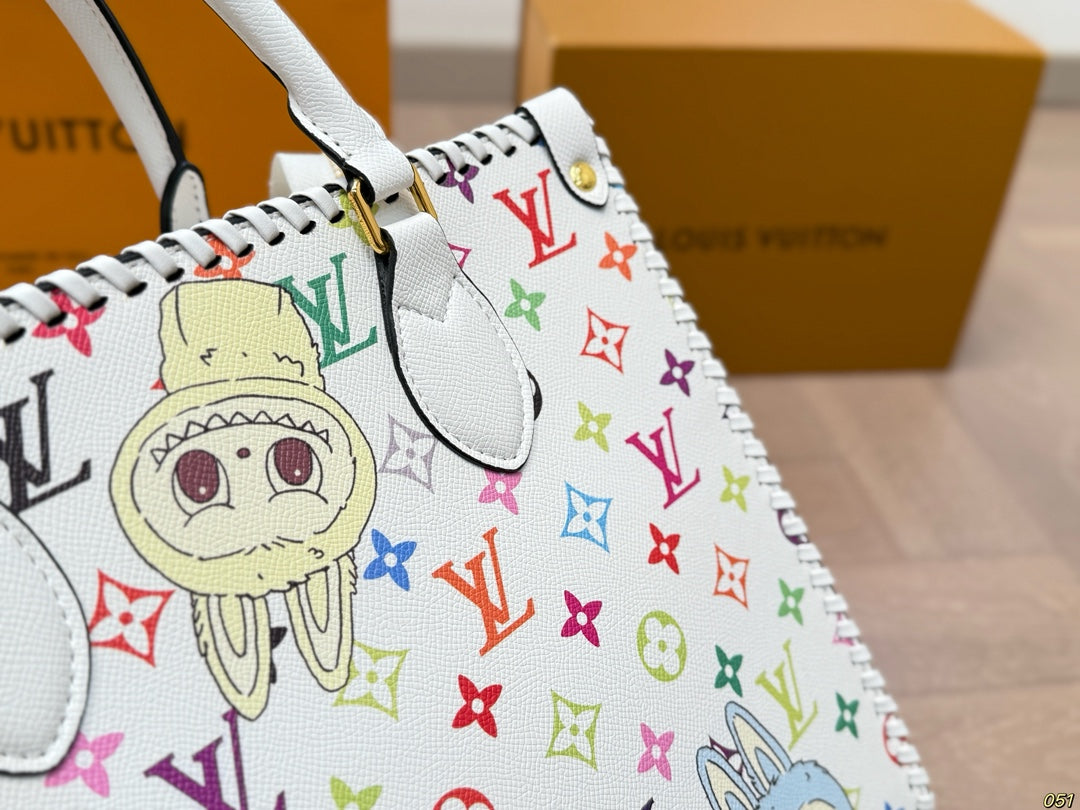 LV Labubu Graffiti Style Limited Onthego Tote Bag