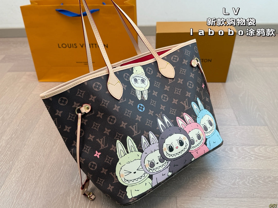 LV New Labubu Graffiti Shopping Bag