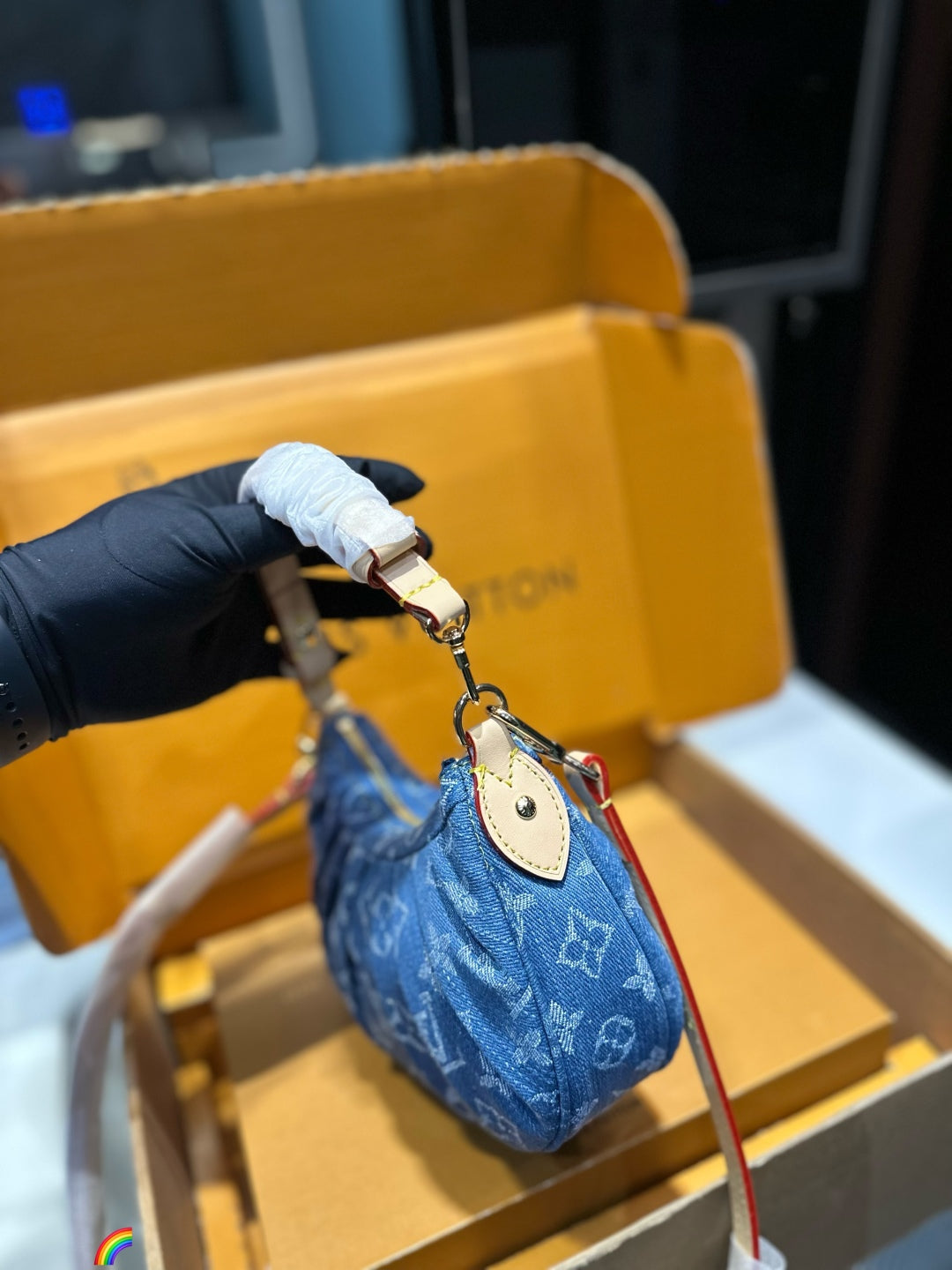 LV Denim Underarm Bag