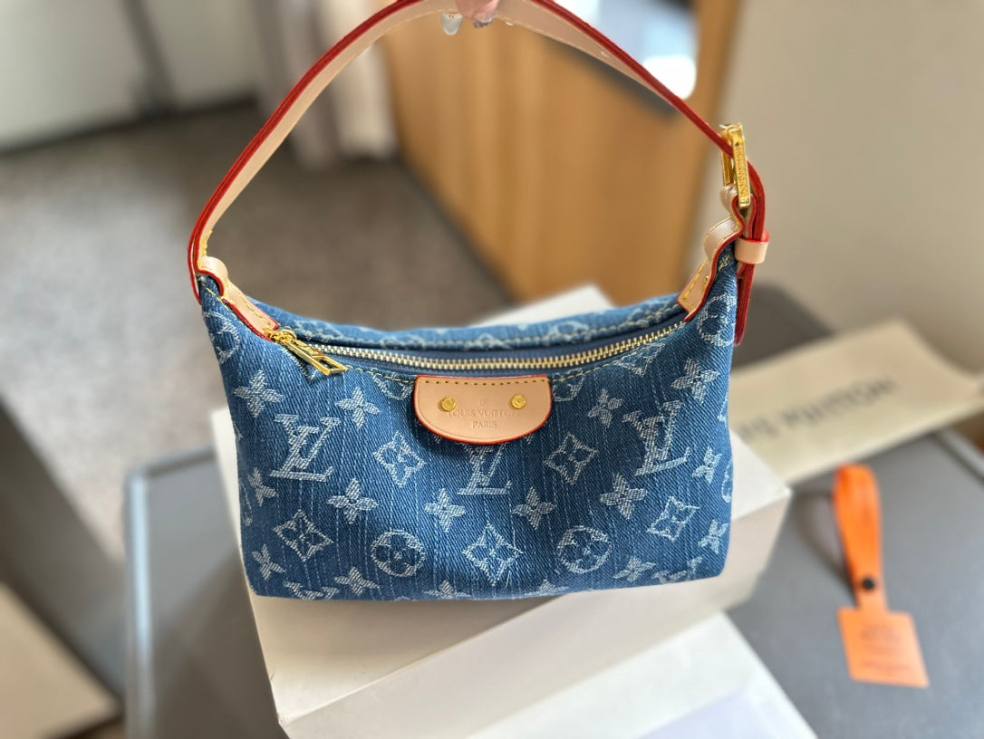 Lv new denim lunchbox Hobo Bag