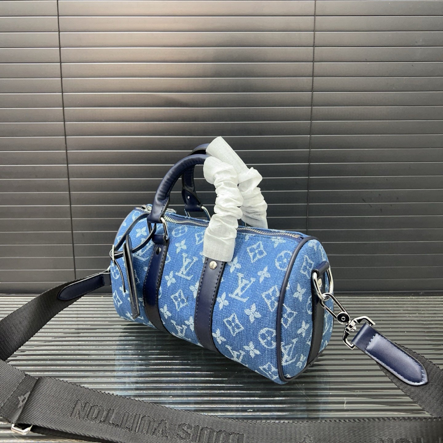Louis Vuitton Denim Embroidered Crossbody Bag