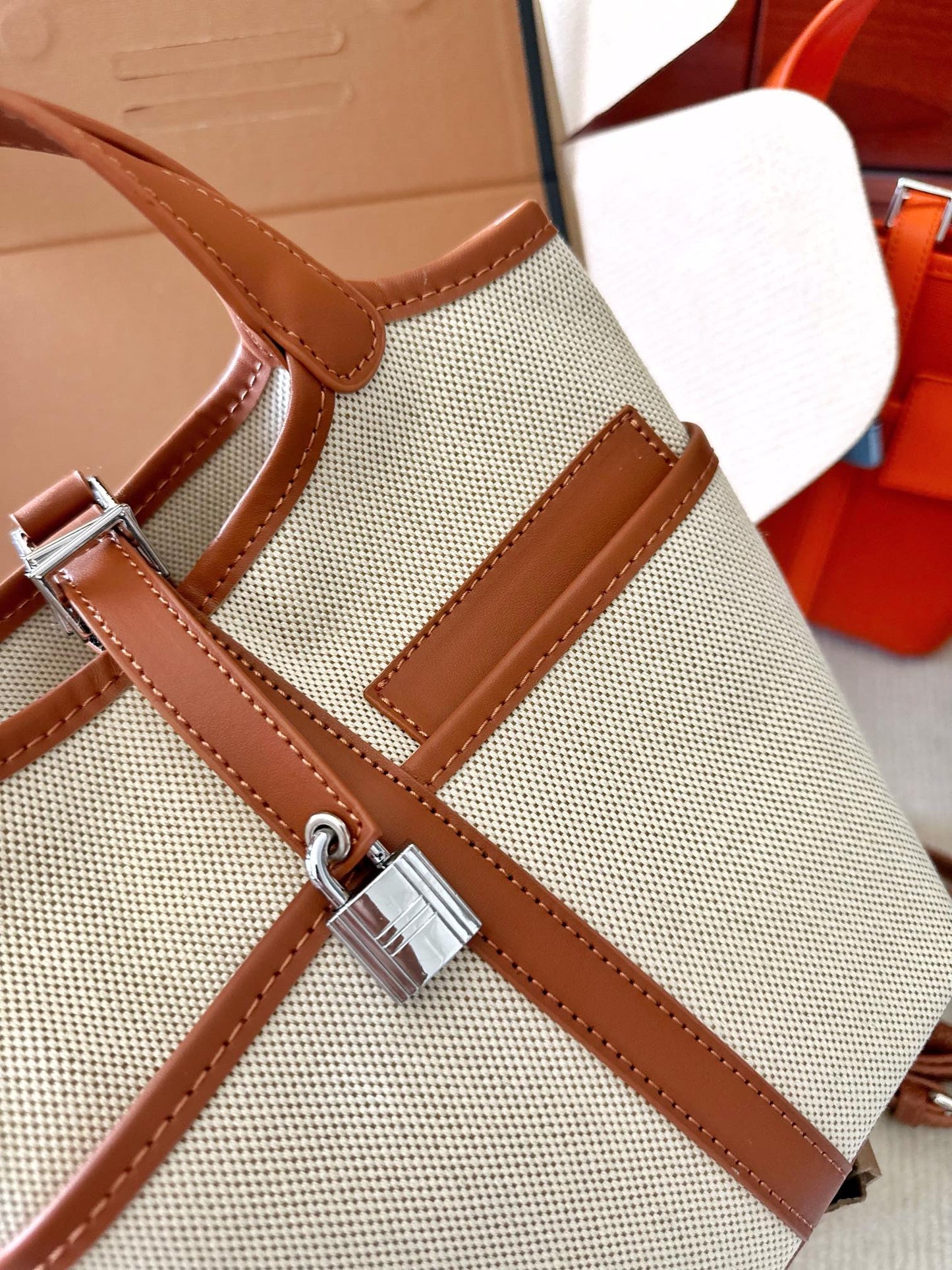 Hermès canvas shopping basket