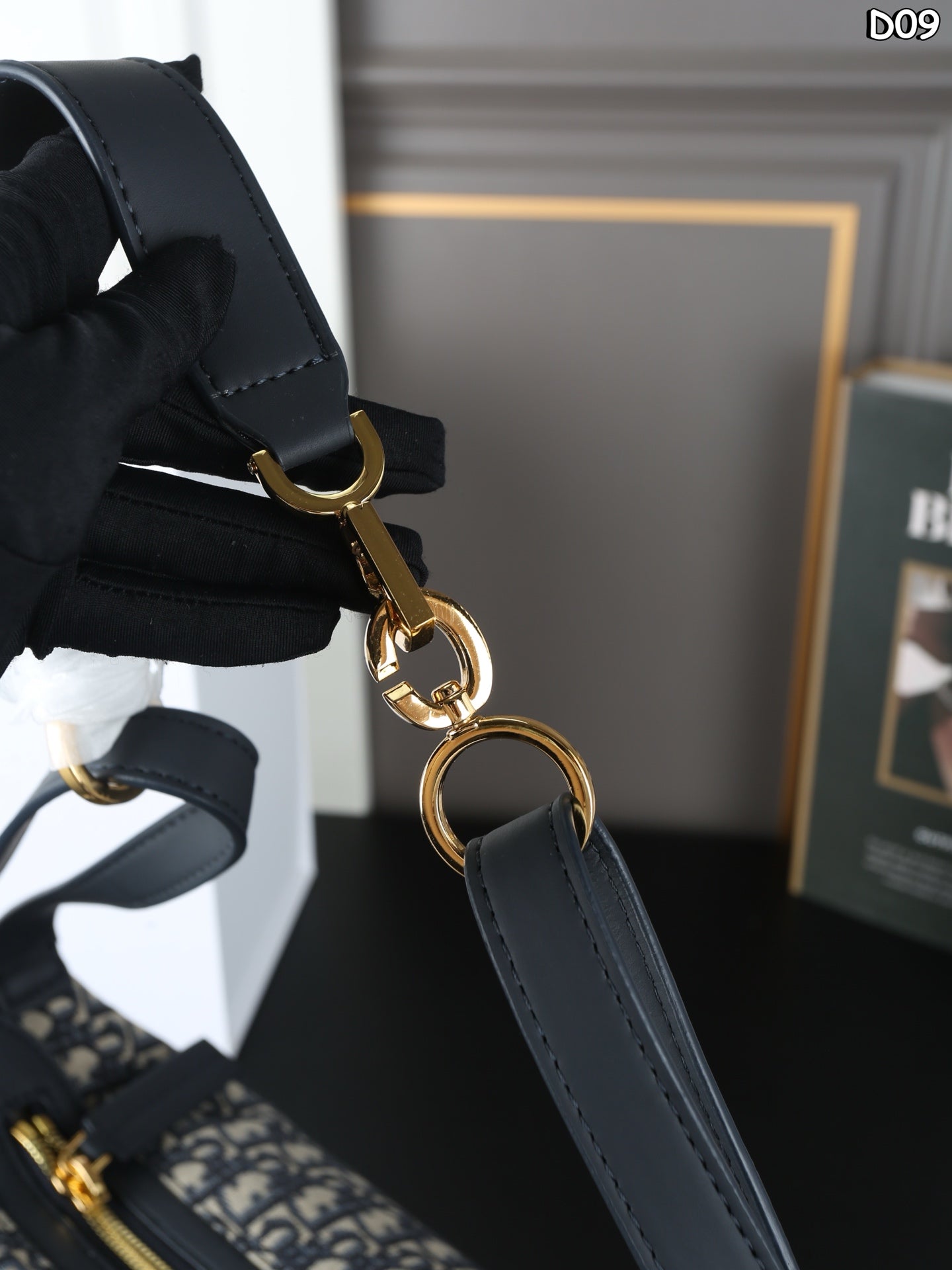 DIOR D-Journey Monogram Embroidered Underarm Shoulder Bag