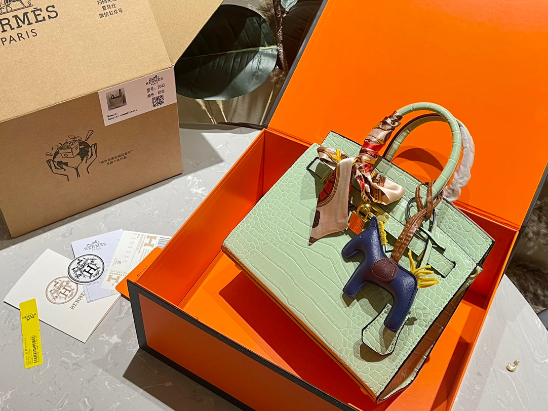 Hermès Premium Crocodile-Pattern Birkin Bag