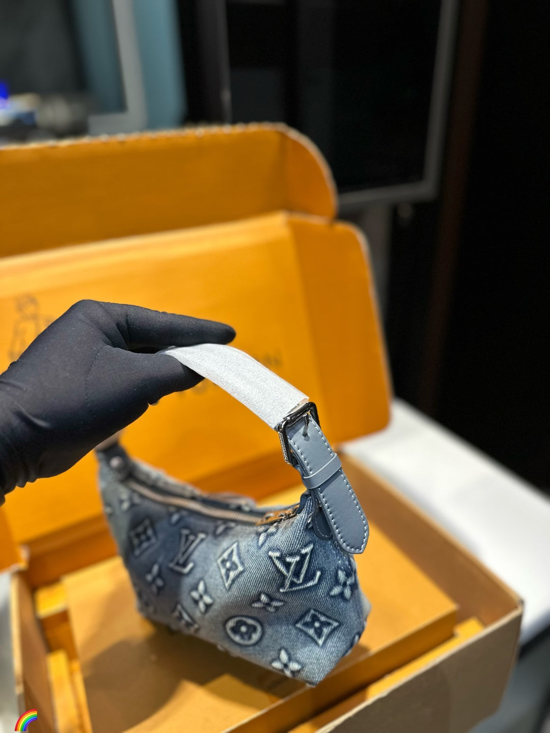 Lv New Denim Lunchbox Bag