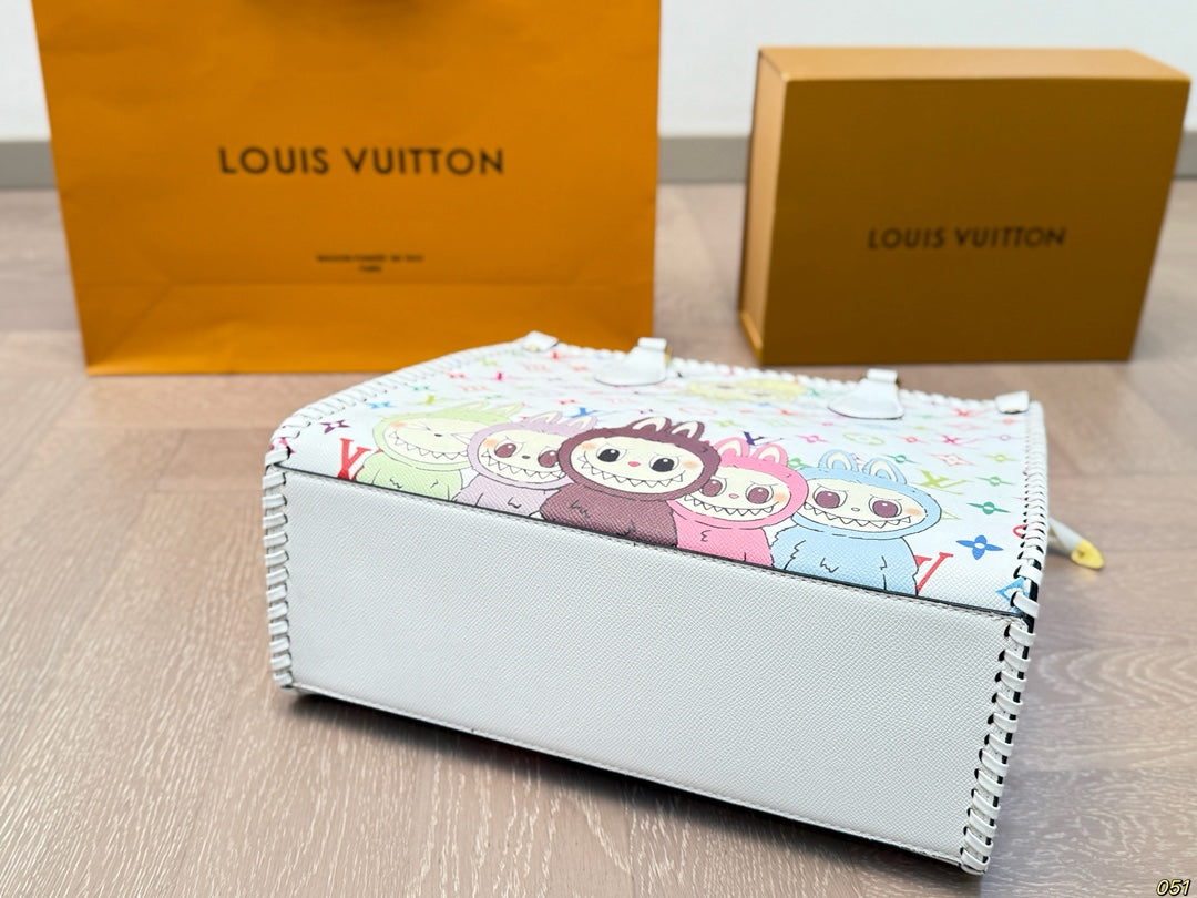 LV Labubu Graffiti Style Limited Onthego Tote Bag