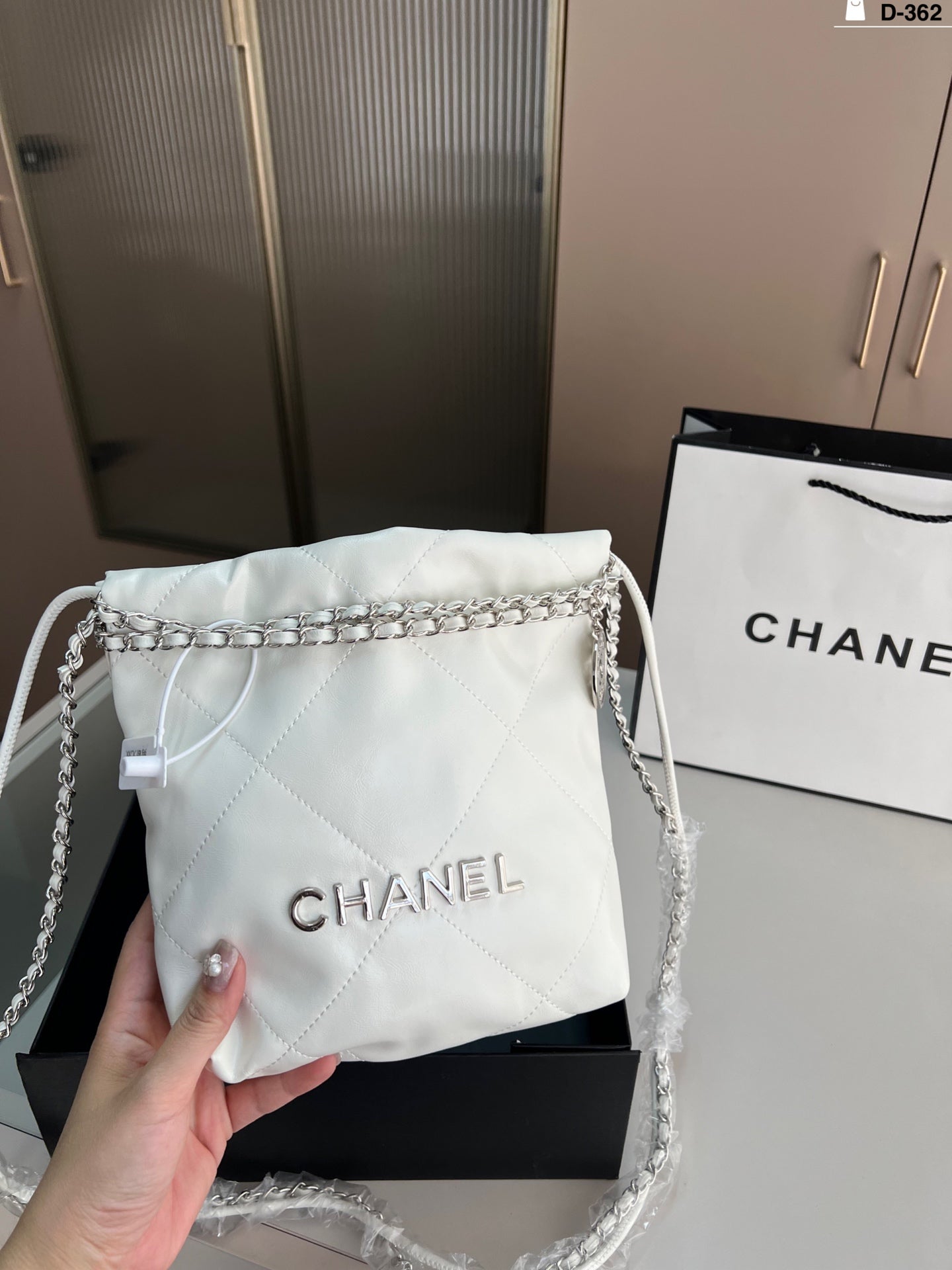 Chanel Trash Bag Silver hardware