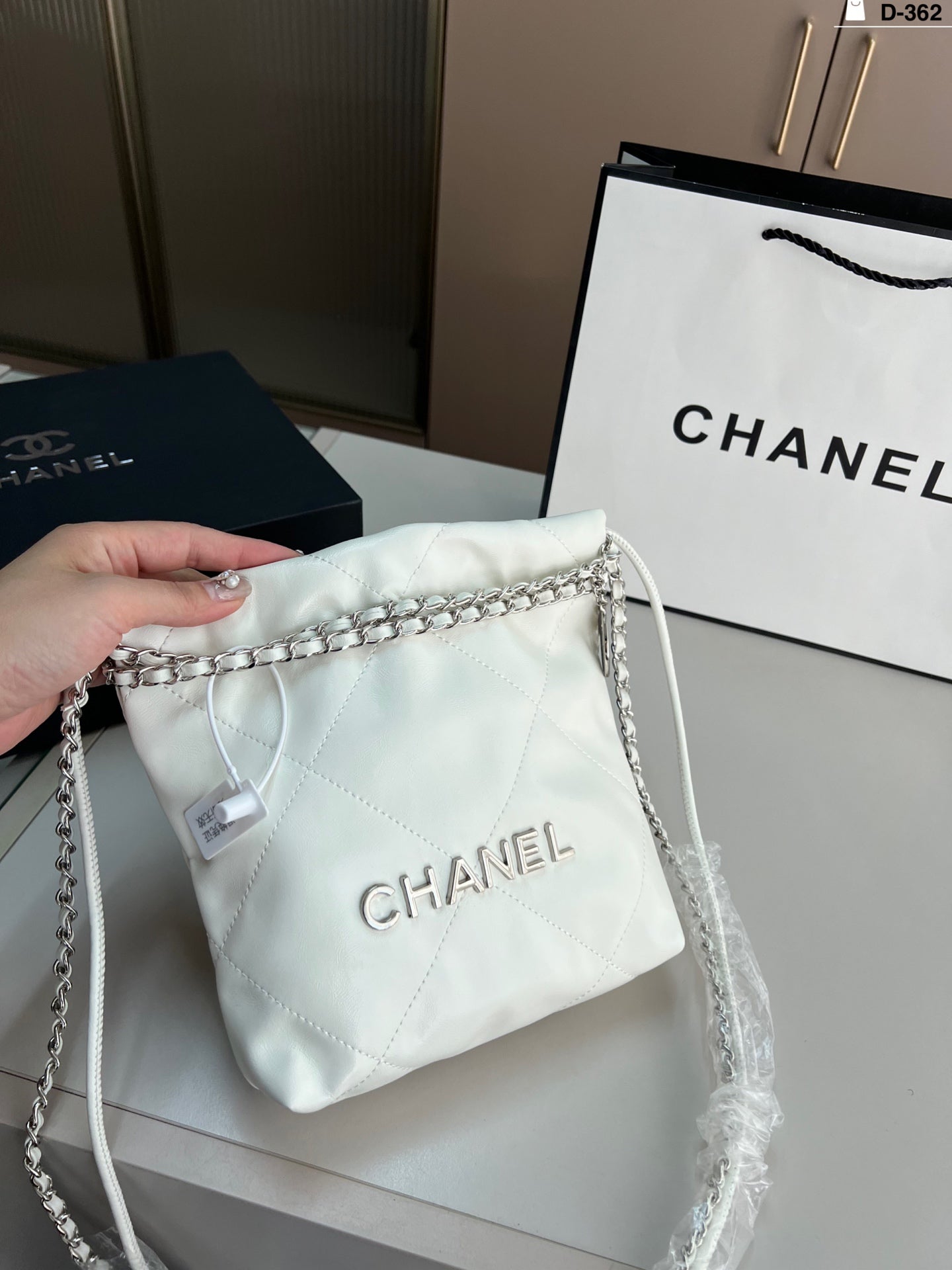Chanel Trash Bag Silver hardware
