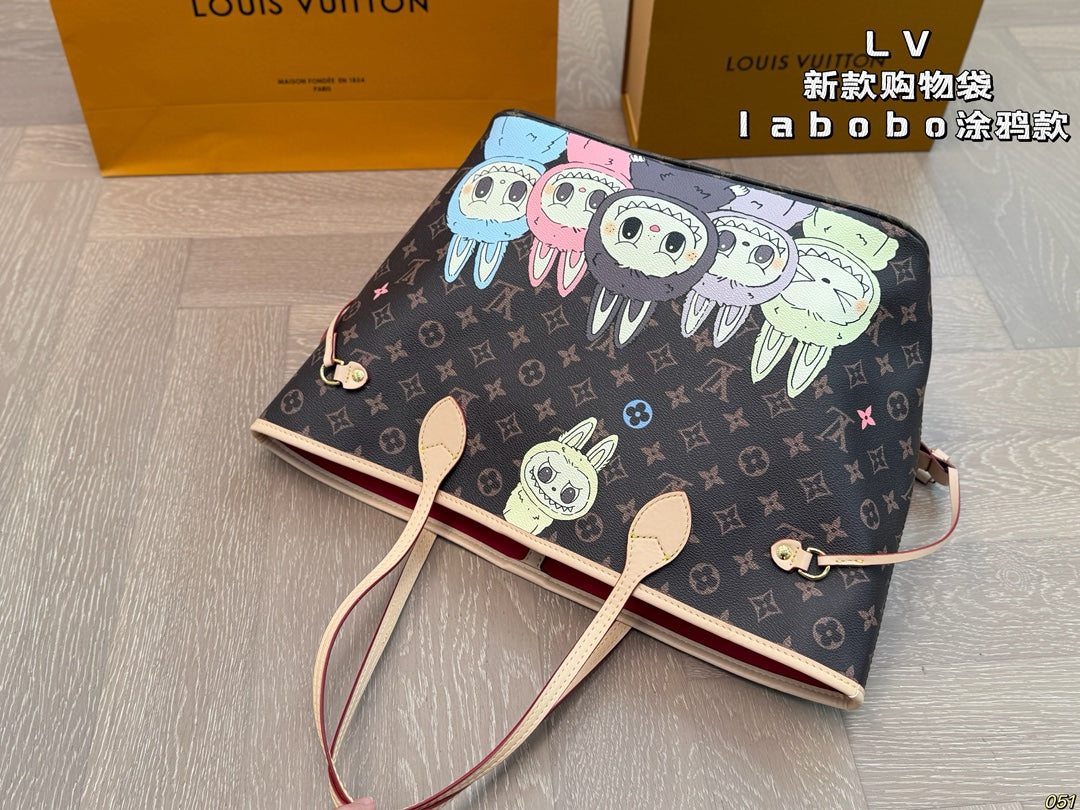 LV New Labubu Graffiti Shopping Bag