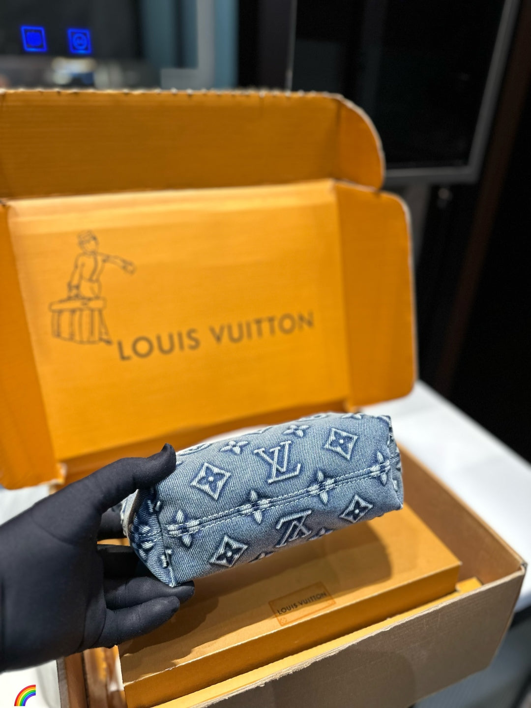 Lv New Denim Lunchbox Bag