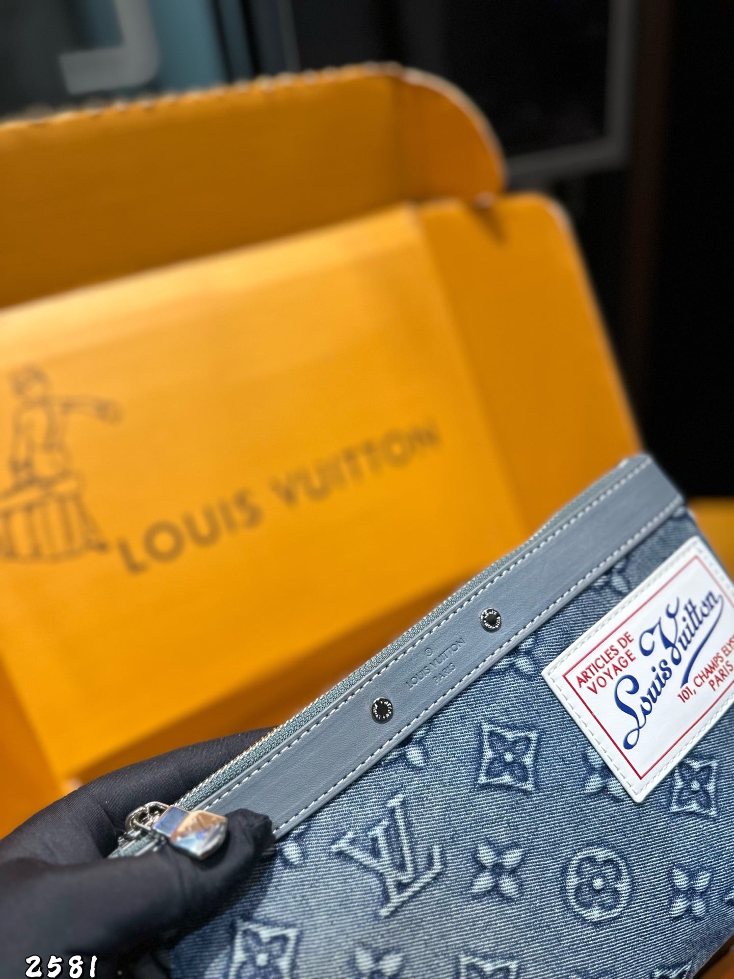 Lv Denim Clutch Handbag