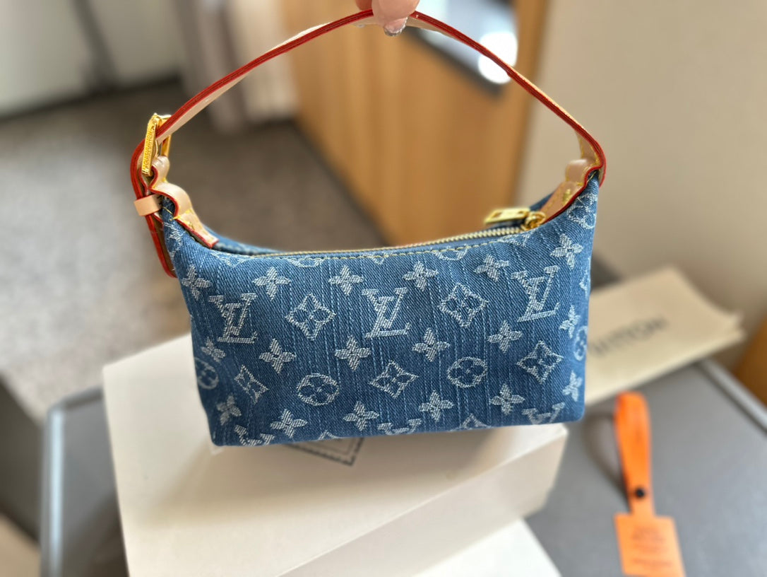Lv new denim lunchbox Hobo Bag