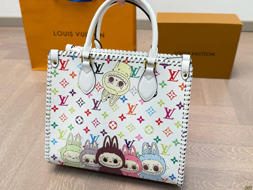 LV Labubu Graffiti Style Limited Onthego Tote Bag