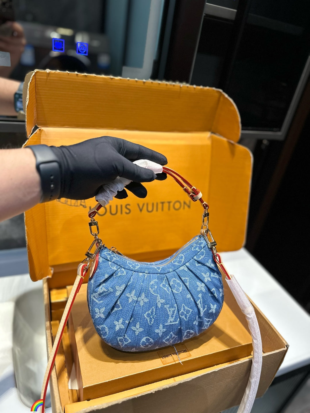 LV Denim Underarm Bag