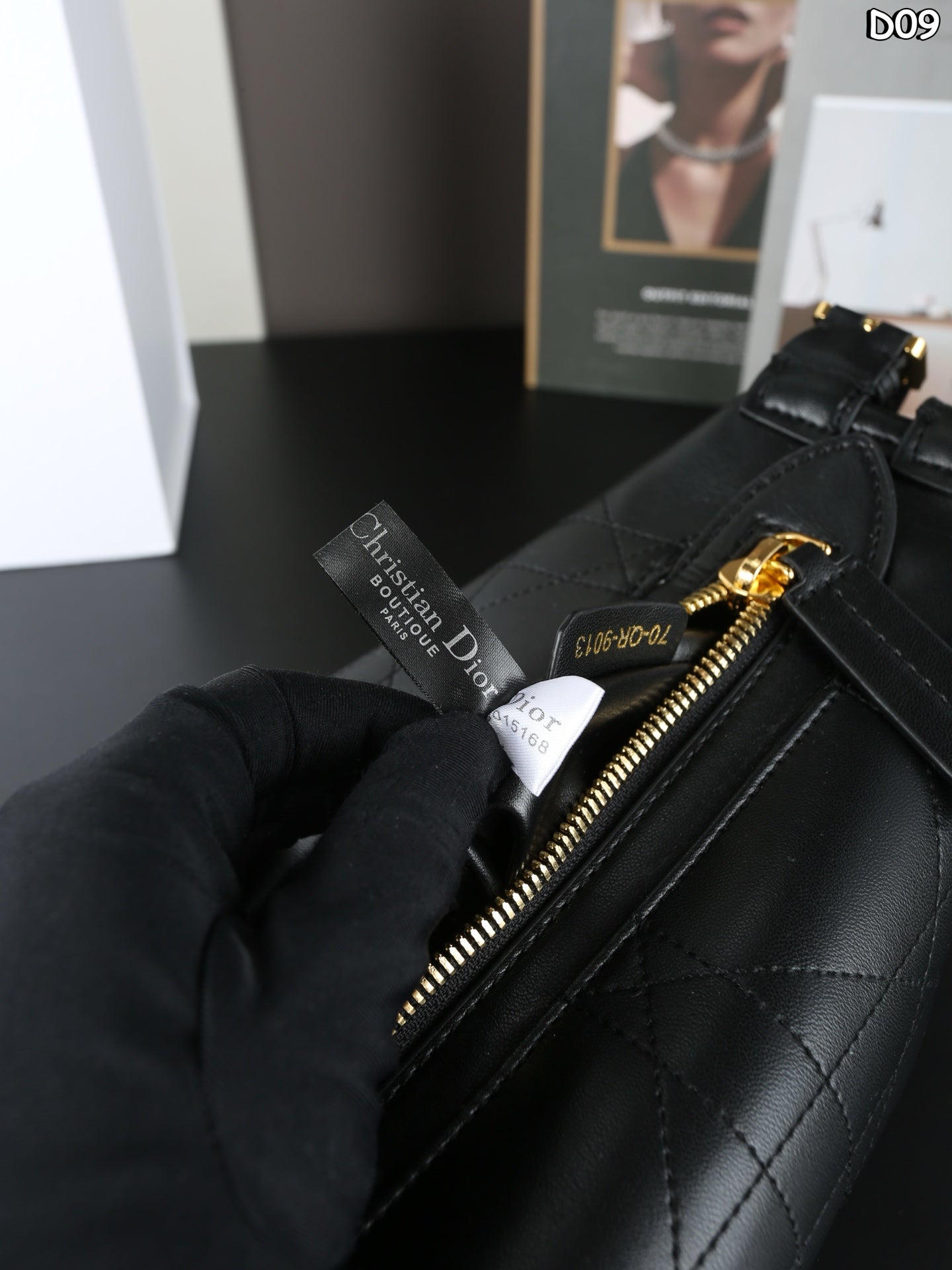 DIOR D-Journey Monogram Embroidered Underarm Shoulder Bag