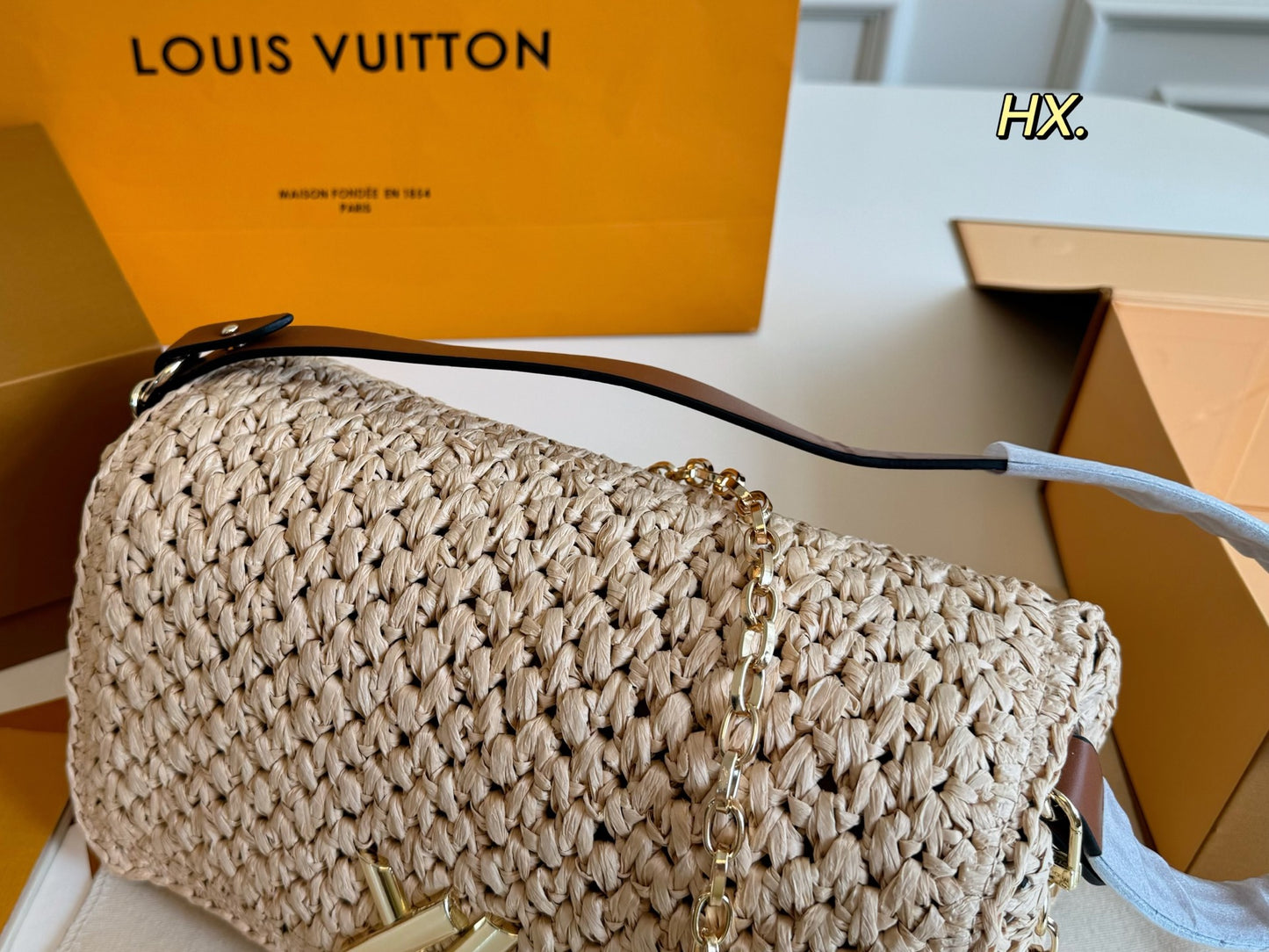 LV Raffia Braided Chain Underarm Bag 💕
