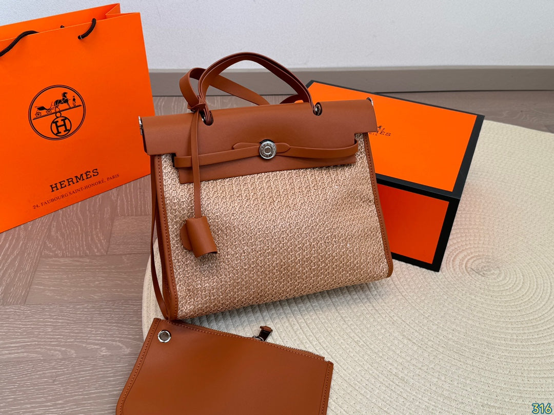 Hermès woven handbag