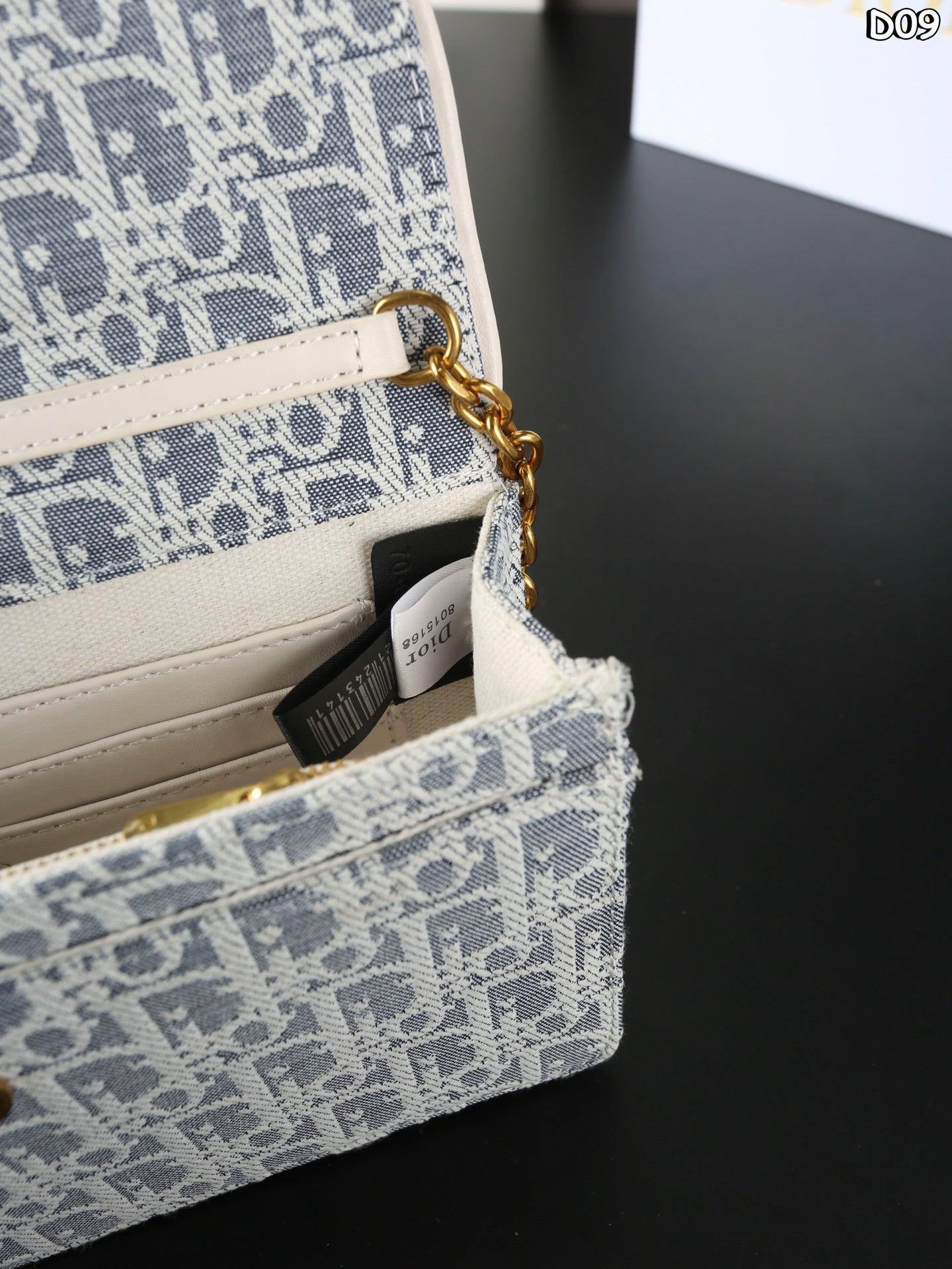 DIOR Saddle Collection Oblique Grey-Blue Embroidery Bag