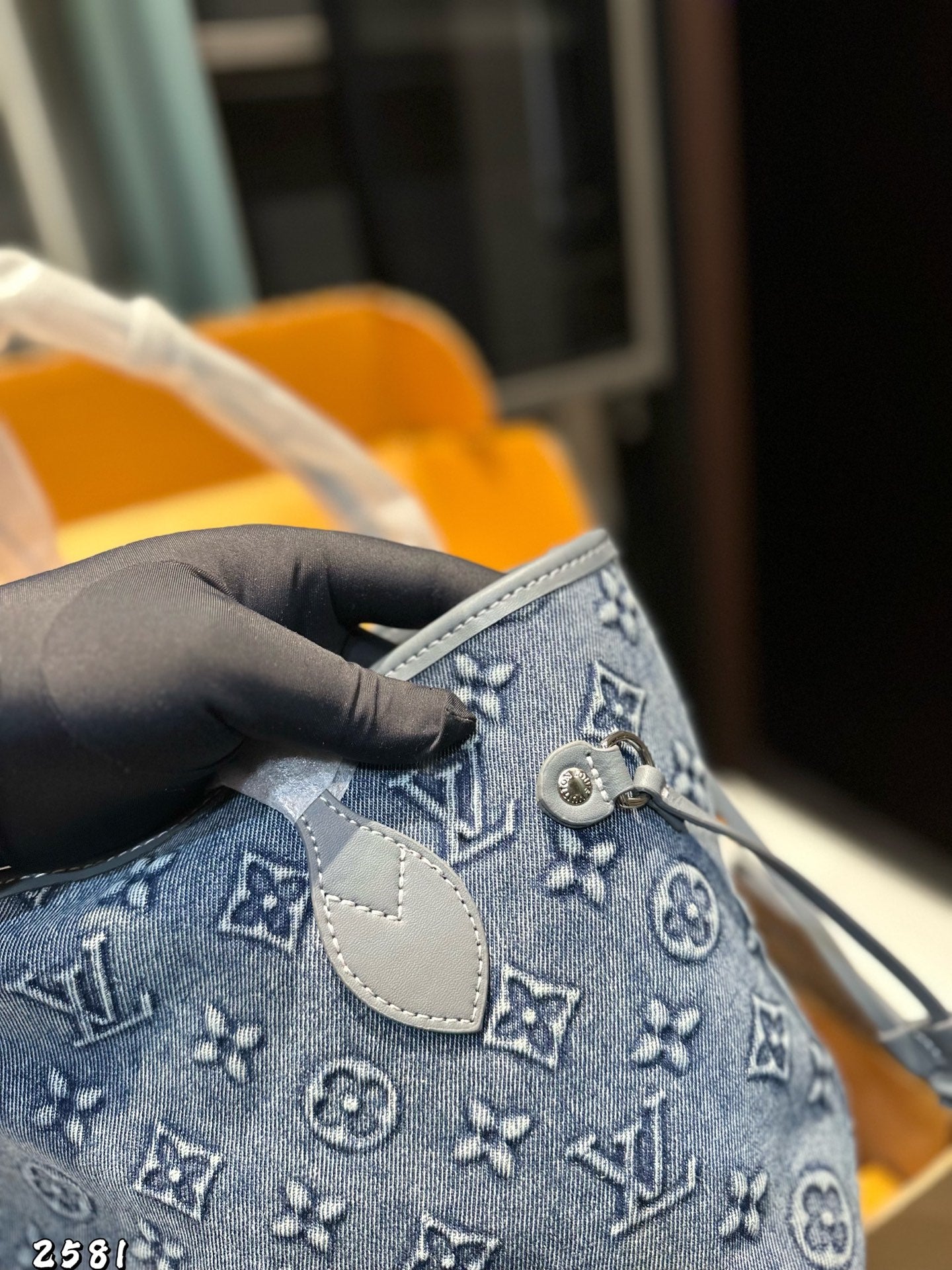 LV Denim Shopping Bag
