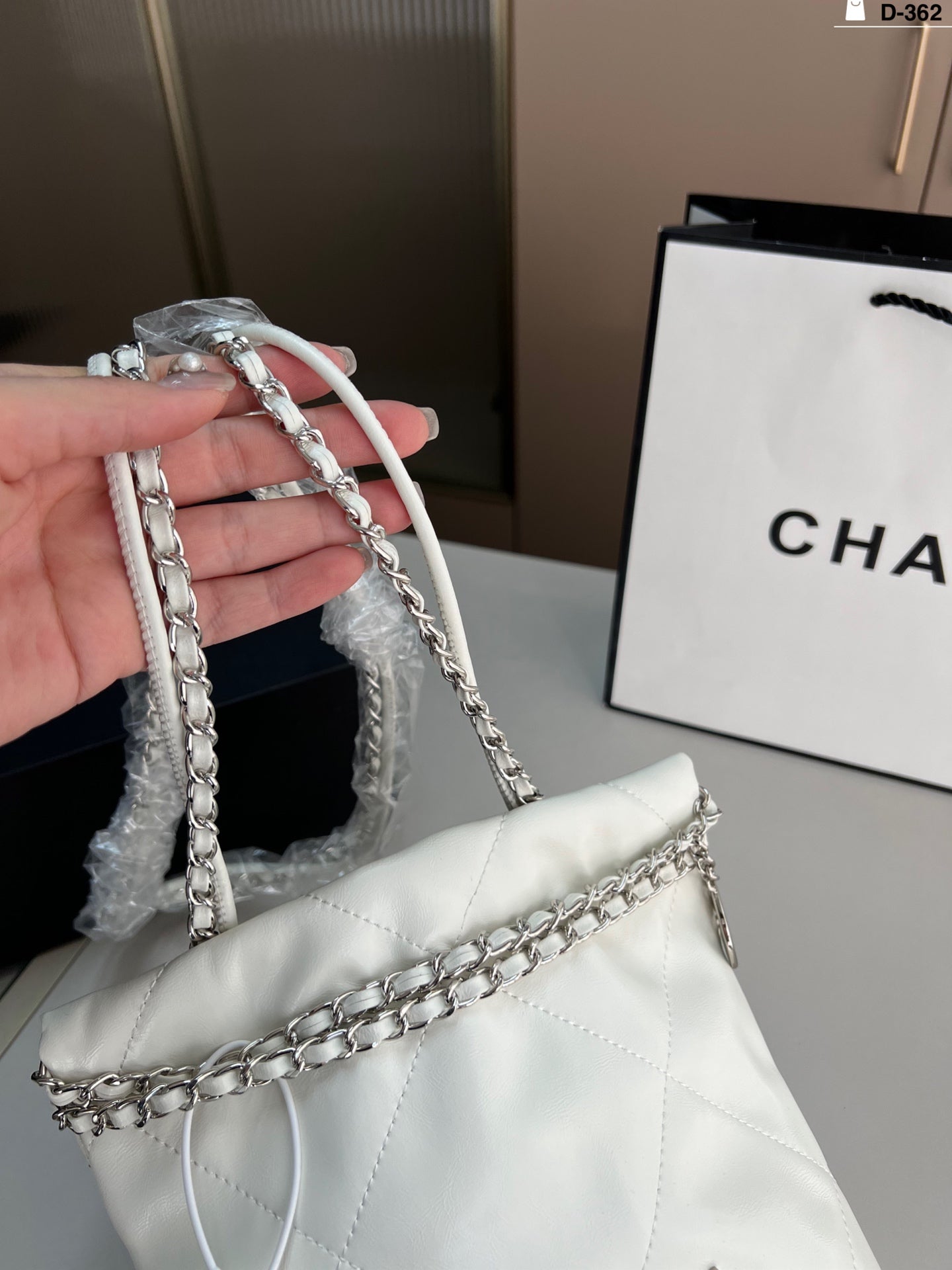 Chanel Trash Bag Silver hardware