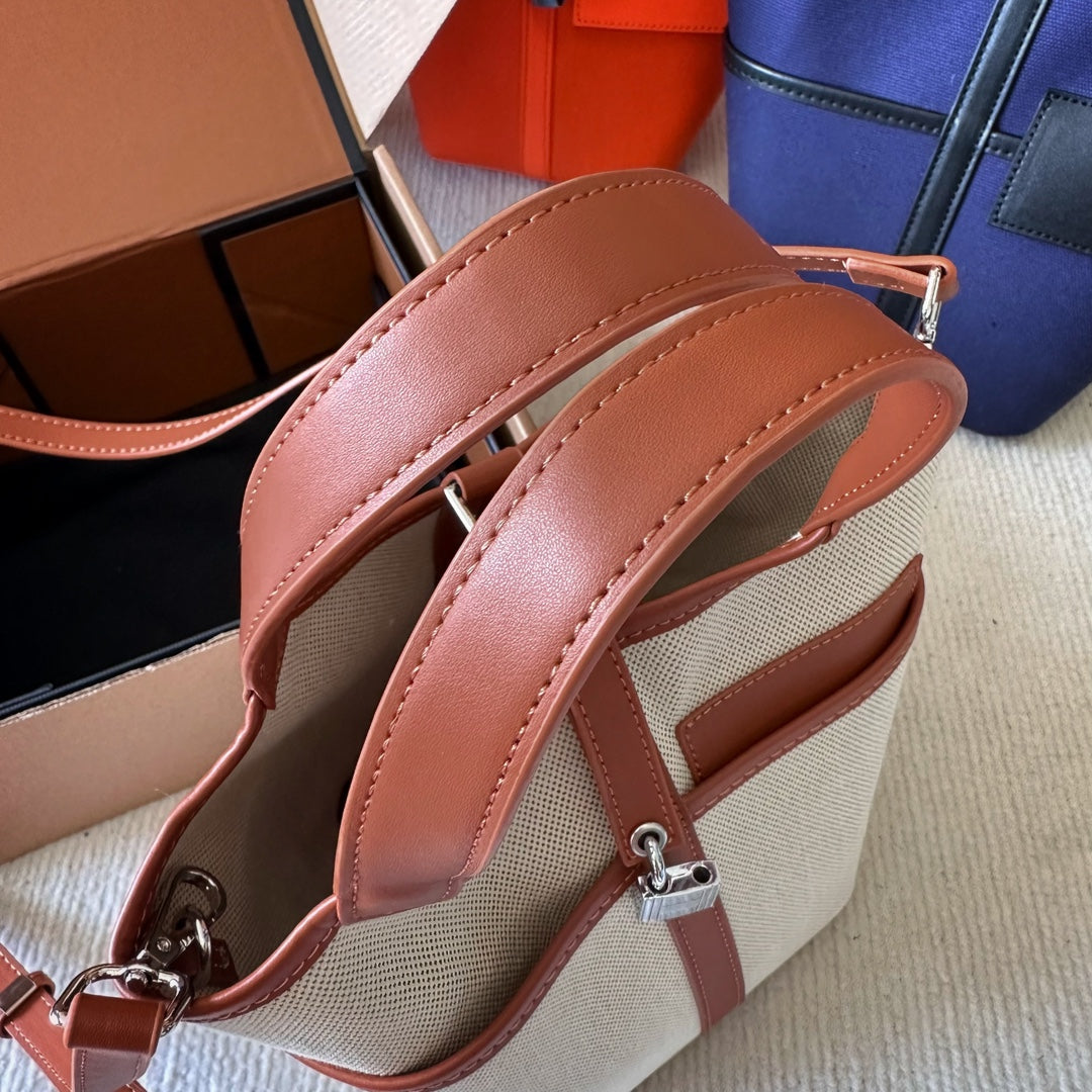 Hermès canvas shopping basket