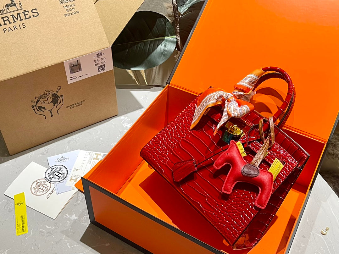 Hermès Premium Crocodile-Pattern Birkin Bag