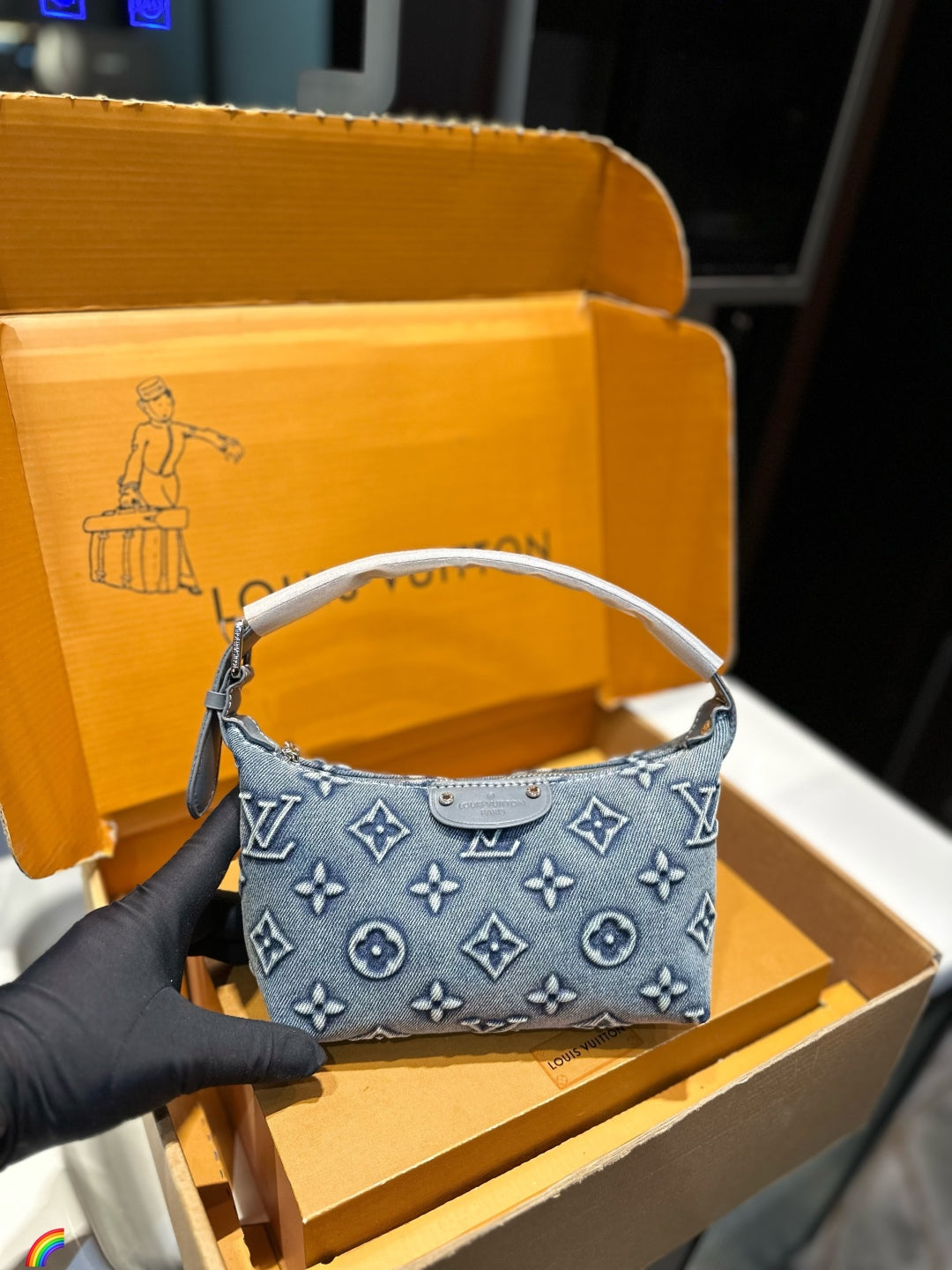 Lv New Denim Lunchbox Bag