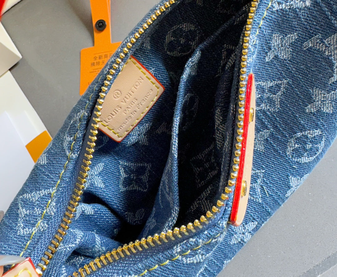 Lv new denim lunchbox Hobo Bag