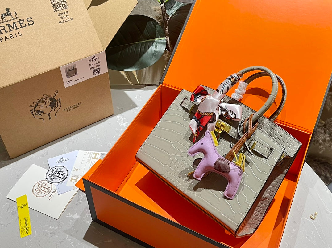 Hermès Premium Crocodile-Pattern Birkin Bag