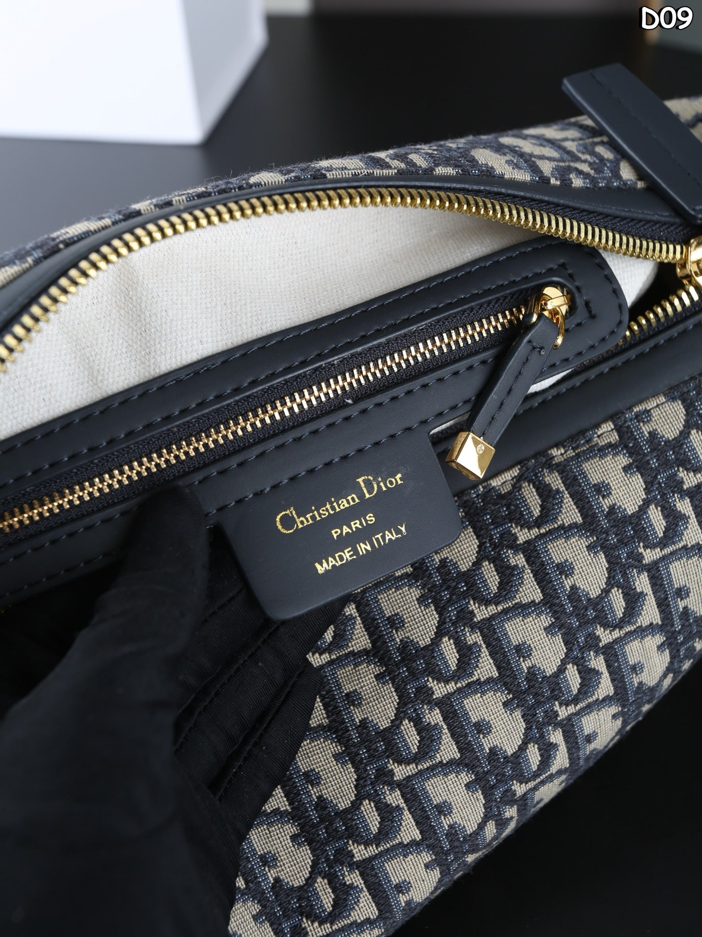 DIOR D-Journey Monogram Embroidered Underarm Shoulder Bag