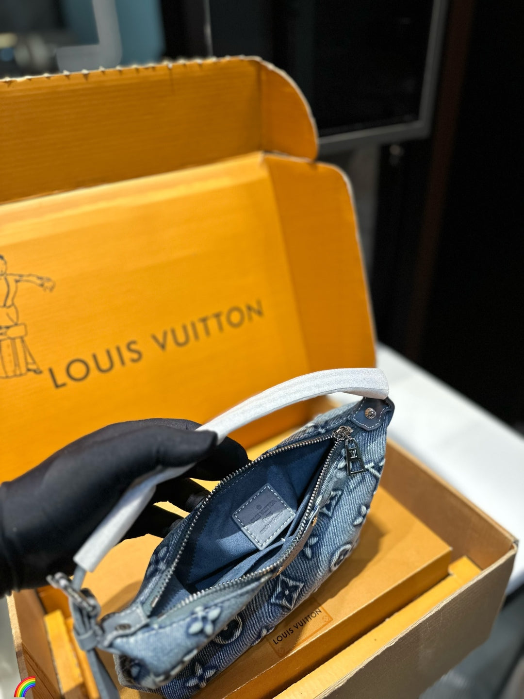 Lv New Denim Lunchbox Bag