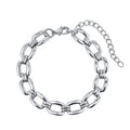 Geometric 9.5mm Bold Chain Minimalist Tarnish-Resistant Oval Double-Link Bracelet