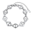 Geometric Anchor Chain Minimalist Tarnish-Resistant Sculpted Hollow Mariner Link Bracelet