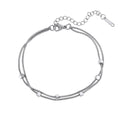 Dainty Waterproof Minimalist Tarnish-Resistant Double-Layer Geometric Cube Snake Chain Bracelet
