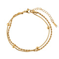 Minimalist Double-Layer Figaro & Snake Chains in High-Polish Gold Aurelia Bracelet