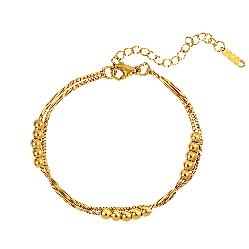 Soleil Atelier // Sculptural Double-Layer Snake Chain & Sphere Bracelet