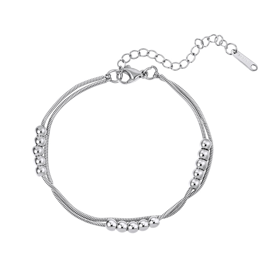 Soleil Atelier // Sculptural Double-Layer Snake Chain & Sphere Bracelet