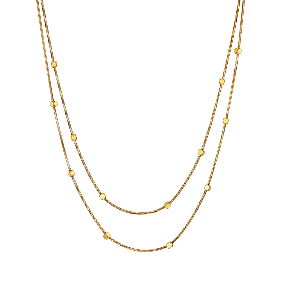 Oracle Lumina // Double-Layer Fluid Snake Chain & Disc Choker