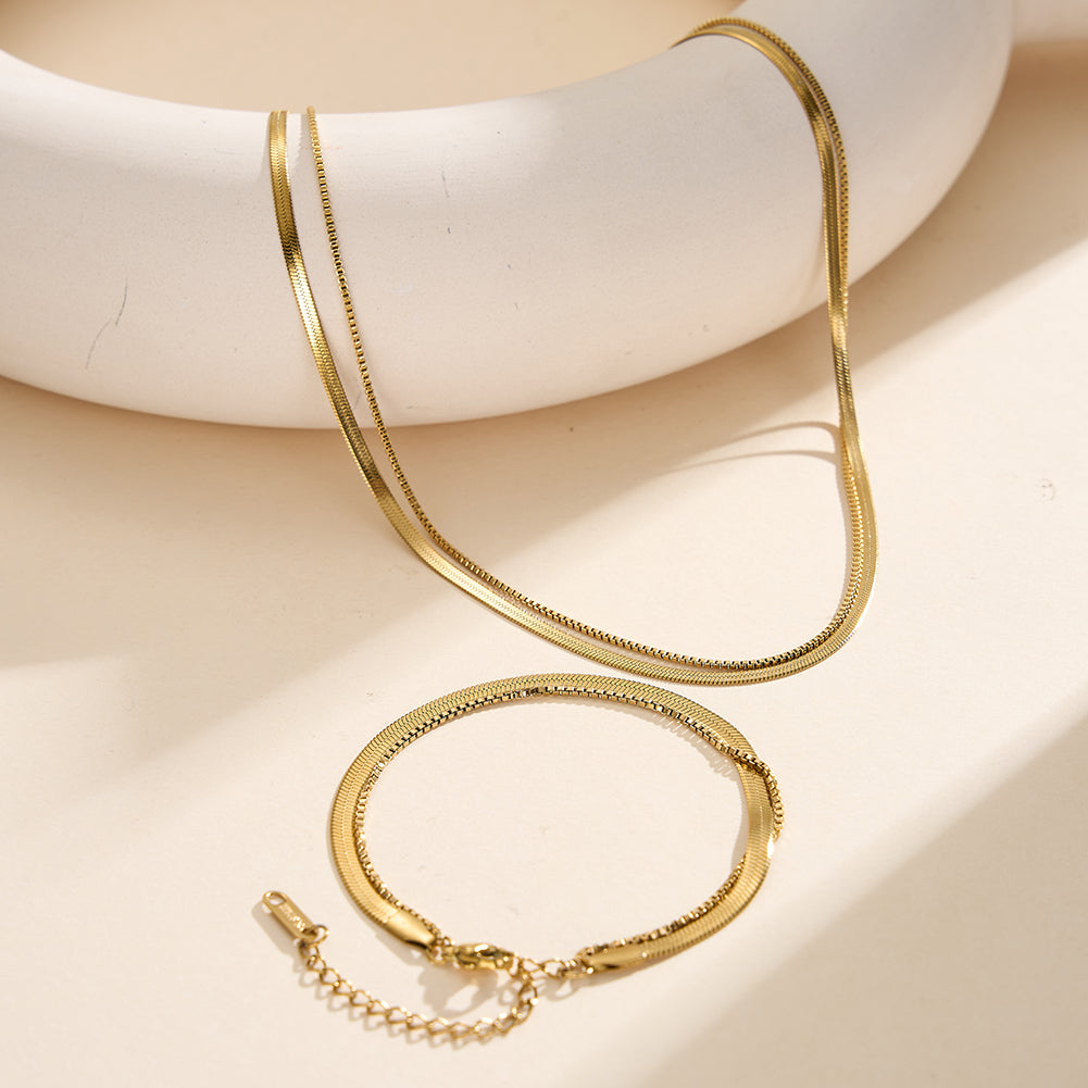 Velvet Meridian // Dual-Texture Herringbone & Fine Cable Choker