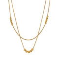 Celestial Rhythm // Sculptural Double-Layer Snake Chain & Sphere Necklace