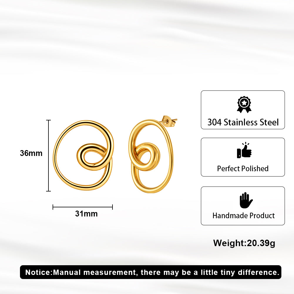 Solar Vortex // Sculptural Abstract Spiral Stud Earrings