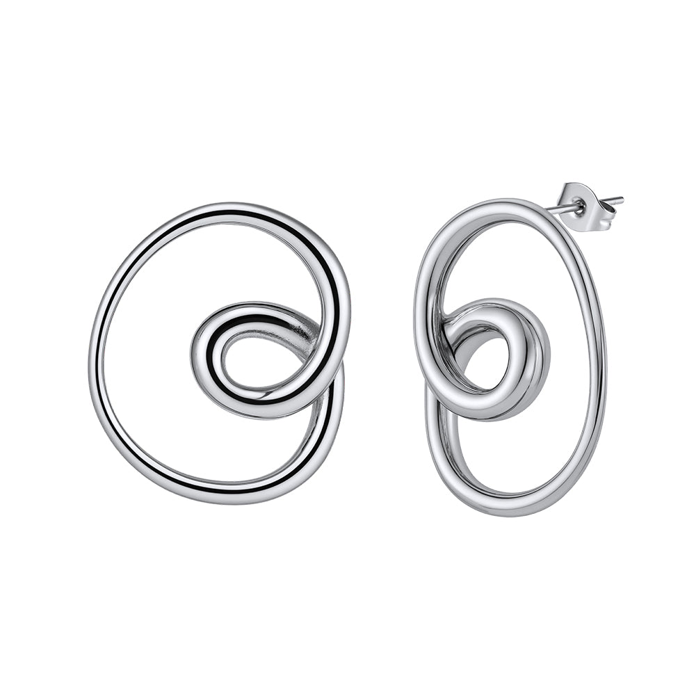 Solar Vortex // Sculptural Abstract Spiral Stud Earrings