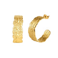 Aura Laurel // Embossed Leaf Textured C-Hoop Earrings