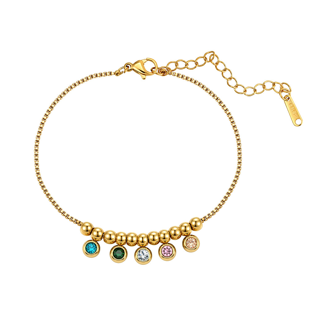 Velvet Rhythm // Colorful CZ Crystal Rainbow Charm Bracelet